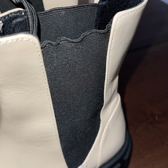 NWT Zara Off White Chelsea Leather Boot Sz 6.5/7 - Picture 14 of 16